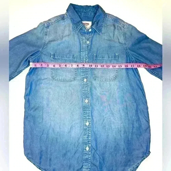 Mossimo Womens Soft Chambray Boyfriend Button Down Shirt Size XS - Picture 5 of 7